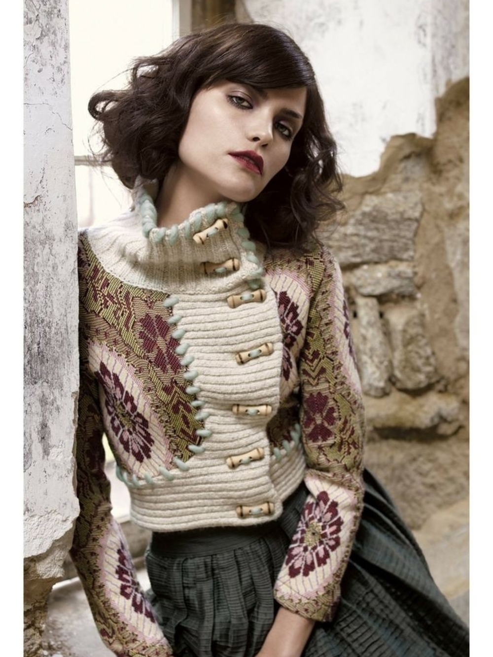 Rare Vintage Anthropologie Sleeping on Snow Fair Isle Knit Cardigan